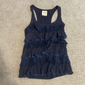 Hollister Navy Ruffle Tank